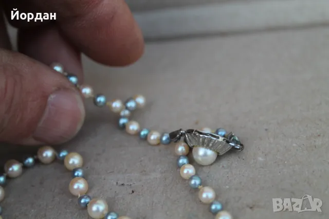 Дамско колие с естествени перли и със закопчалка от бяло  злато, снимка 11 - Колиета, медальони, синджири - 48728747