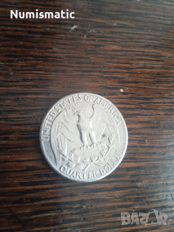 quarter - сребърна монета, 1963, Вашингтон, снимка 2 - Нумизматика и бонистика - 44584173