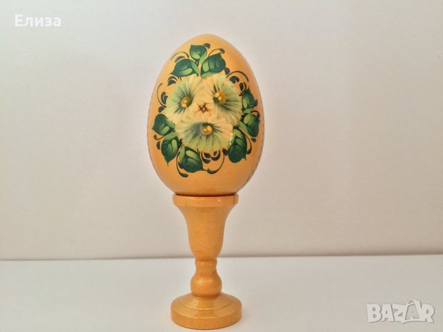 Великденско яйце, дървено №1 - златисто, снимка 2 - Декорация за дома - 38194686