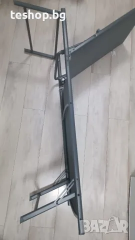 Шезлонг GREEN с регулируема височина до 120 кг 180x55x32/91 см сив, снимка 6 - Градински мебели, декорация  - 50107741