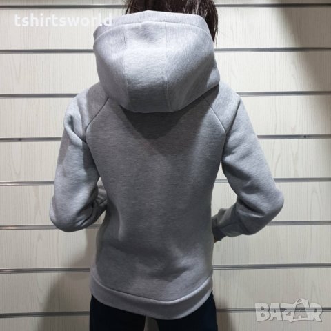 Нов дамски суичър с ЦИП и качулка в сив цвят, снимка 5 - Суичъри - 31125505