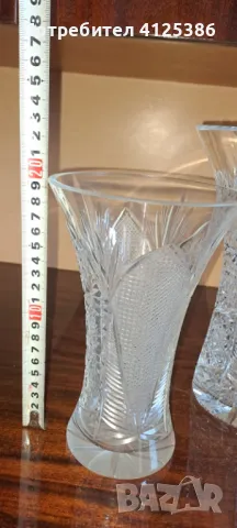 Кристална ваза богата гравюра оловен кристал 