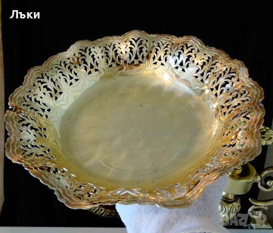 Посребрена фруктиера,панер за хляб 25 см. 