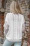 Дамска плетена блуза в бяло с ефектна бродерия, от памук и акрил, снимка 4