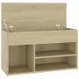 vidaXL Пейка за обувки, дъб сонома, 80x30x45 см, инженерно дърво, снимка 5