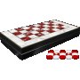 Табла за игра Ahelos, Дървена, Мраморен ефект, Бял/Червен, 48х48 см, снимка 1 - Шах и табла - 37633691