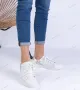 Бели дамски кецове с релеф и блясък Laneta, снимка 2