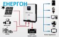 Wifi Хибриден Соларен Инвертор 5KW + 80А МРРТ зарядно панел солар акум, снимка 6