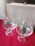 Стъклени чаши с посребрени елементи , снимка 1