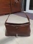Елегантна кожена кафява чанта с 1 къса дръжка, снимка 1 - Чанти - 31411845