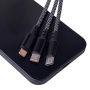 Кабел USB + USB-C - Lightning + 2x USB-C, Maxlife ALLin1, 1м 66W, Черен , снимка 2