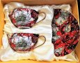 Луксозен комплект за кафе или чай - костен порцелан, снимка 1 - Коледни подаръци - 31062500