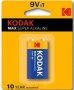 KODAK MAX SUPER 9V, нова алкална батерия , снимка 1 - Батерии, зарядни - 31679616