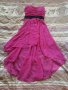 Тъмно розова воалена рокля XS-S, снимка 1 - Рокли - 31842165