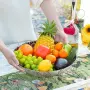 2 стъклени купи Sungmor за салата и плодове, черно-златисти, Ø31,75 см, снимка 4