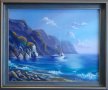 Морски пейзаж  - маслена живопис, платно с подрамка , снимка 1 - Картини - 33008361