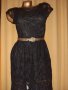 Atmosphere  M Черна дантелена рокля с златист кожен колан, снимка 1