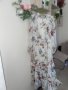 Разкошна нова дълга елегантна рокля флорален десен нежни цветя волани къдри феерична вълнообразна 