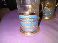 	Стакани Подстакани СССР руски 6броя -6 чаши 2вида х3бр рисувани емайл маркировка, снимка 10