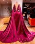 Бална рокля от сатен в цвят циклама, снимка 1 - Рокли - 42037568