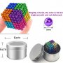 216 Магнитни Топчета (сфери) цветни  5 мм, в метална кутия, снимка 9