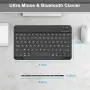 Ултра тънка безжична Bluetooth клавиатура Jademall, Презареждаема AZERTY подредба, снимка 3