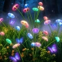 Соларна декорация "Екзотична градина": LED медузи и гъбки с преливащи цветове 4985, снимка 5