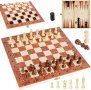 Шах с табла в дървена кутия, снимка 1 - Шах и табла - 40639455