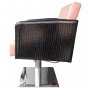 Луксозен фризьорски стол M90, черно и розово, еко крокодилска кожа, снимка 3