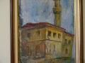 Стара авторска картина "Старата джамия" масло платно 80-те г, снимка 4