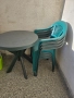 Пластмасова маса с 4 стола в тъмно зелено, снимка 2