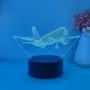 Холограмна 3D LED лампа Пътнически Самолет,RGB Седемцветен Интелигентен Контрол,USB, снимка 7