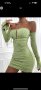 Зелена рокля С рр, снимка 1 - Рокли - 42507805