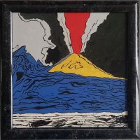 Картина Вулкан Етна Пейзаж маслени бои 2004 г. Цветна свежа, снимка 2 - Картини - 31427538