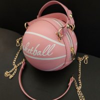 Страхотна розова чантичка във формата на баскетболна топка много красива чисто нова , снимка 1 - Чанти - 37330909