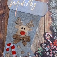 Коледен чорап за камина / коледна декорация, снимка 1 - Декорация за дома - 42445874