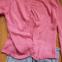 Розова блузка с отворен гръб, снимка 7 - Блузи с дълъг ръкав и пуловери - 29156272