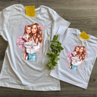 Комплект еднакви тениски за майка и дъщеря , снимка 12 - Тениски - 36898724