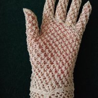 Ръчно плетени ажурени ръкавици  от коприна, снимка 2 - Ръкавици - 37466883