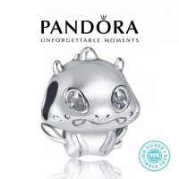Промо -30%! Талисман Пандора сребро проба 925 Pandora Sweet Small Dragon. Колекция Amélie, снимка 1 - Гривни - 39424735