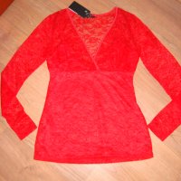 GUESS нова червена блуза, снимка 5 - Блузи с дълъг ръкав и пуловери - 31000018