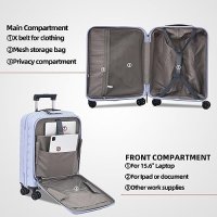 Нов лек удобен куфар твърда обвивка Багаж пътуване самолет летище, снимка 2 - Куфари - 42450937