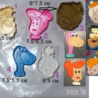 флинстоун Flintstones пластмасов резец форма за фондан тесто бисквитки, снимка 1 - Форми - 35507077