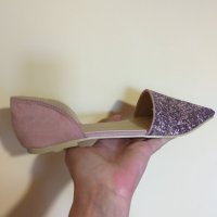 Дам.сандали-/изк.велур+брокат/-"Ideal shoes"-№40-цвят-розов. Закупени от Италия., снимка 5 - Сандали - 29287189