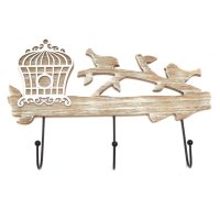 Декоративна закачалка с форма на кафез и птички на клон, снимка 1 - Декорация за дома - 40439257