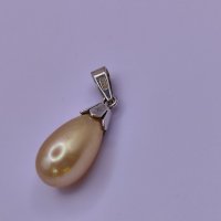 925 сребърна висулка/медальон с перла, снимка 2 - Колиета, медальони, синджири - 40761371
