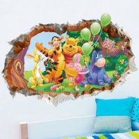 Дупка в стена Winnie The Pooh Мечо Пух самозалепващ стикер лепенка за детска стая стена, снимка 1 - Други - 30733960