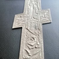  Голям стар сребърен обковен кръст , снимка 5 - Антикварни и старинни предмети - 40848838