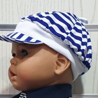 Нова детска шапка на райе с козирка, от 6 месеца до 8 години, снимка 1 - Шапки, шалове и ръкавици - 29976247