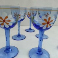 Чашки за ракия цветно синьо стъкло , снимка 5 - Антикварни и старинни предмети - 31029157